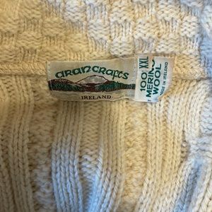 Aran Crafts. Merino wool, cable knot. Irish duster cardigan. Pockets. Size XXL